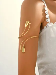 1 Pc Bohemian Vintage-Style Arm Cuff/Armband: Unique, Irregular Teardrop Open Design with Adjustable Fit. Suitable for Women—Perfect for Daily Wear, Vacations, Parties, Proms, Music Festivals, Banquets, and Weddings.