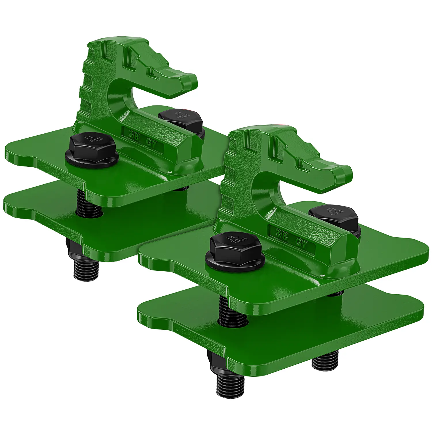 Nilight 2PCS Heavy-Duty Tractor Bucket Bolt-On Mounts - 3/8'' Drop-Forged Zinc-Coated Rustproof Dark Green Steel Truck Accessories, 15000 LBS High Load Capacity for Log Lifting