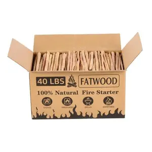 Fatwood Wood 40 Lbs Starters for Stoves Fireplaces Grills Campfires Bonfires Natural Fire Starter Sticks High Resin Content Reliable Ignition Versatile Long Lasting Flame
