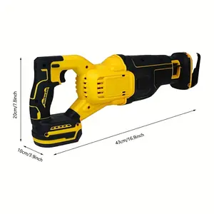 Cordless brushless electric reciprocating saw, suitable for Dewalt 20V battery, compact, adjustable speed, with LED light and safety lock, can be used for wood, metal, PVC pipe cutting