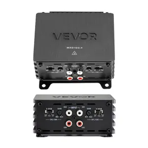 summervibes VEVOR 4 Channel Car Audio Amplifier 2 Ohm Stable Bridgeable Class D Full Range Amp Max Power 4x 110W 4 Ohm/ 4x 160W 2 Ohm for Car SUV Truck Off-Road, Aluminum, High Power
