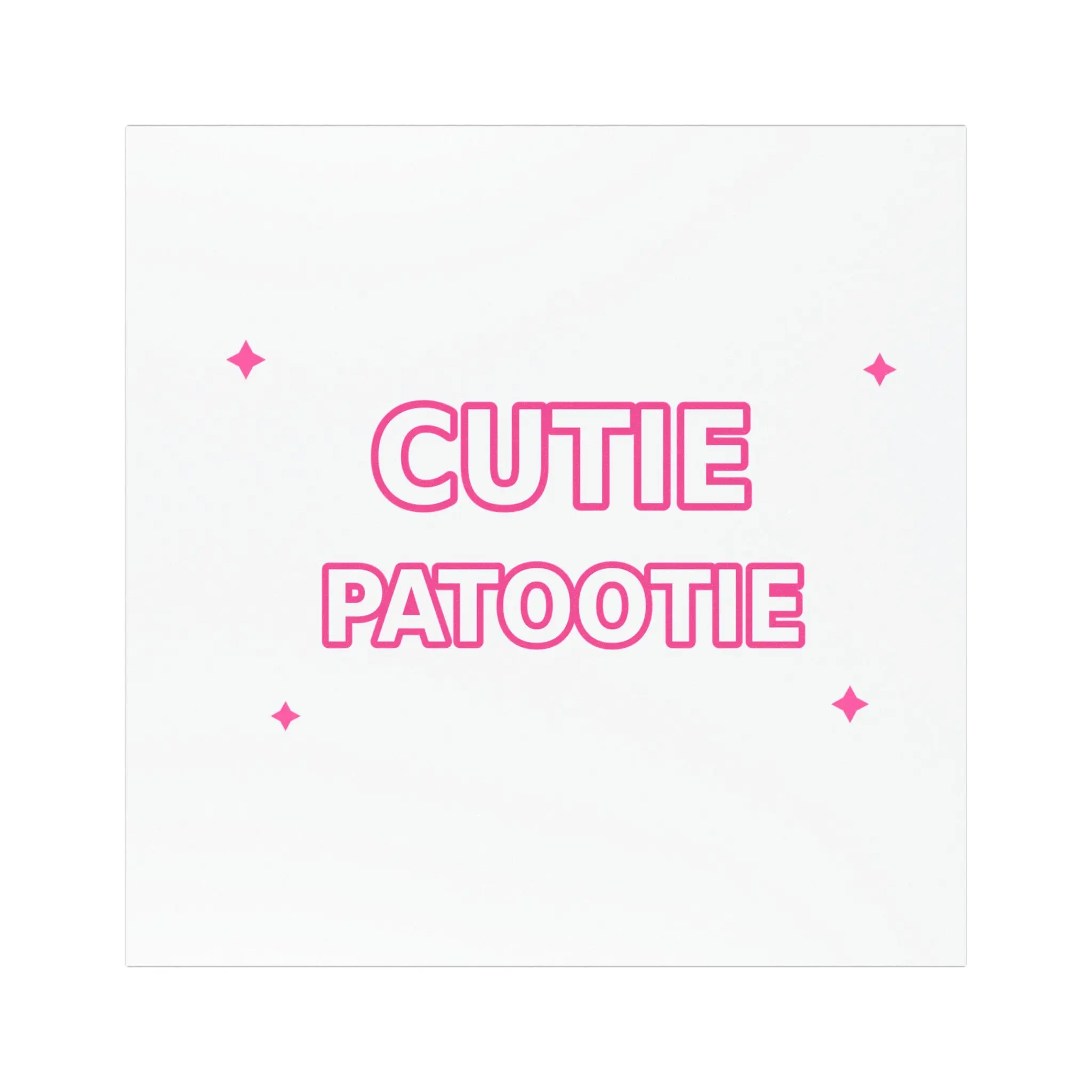 Cutie Patootie car magnet | Cute pink text decal