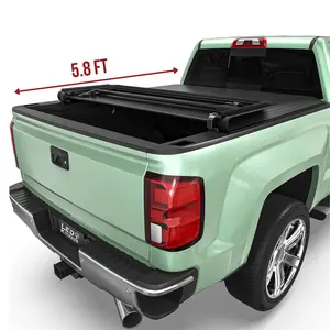 [Fit 2014-2018 Chevrolet Silverado GMC Sierra 1500] 5.8 Ft Bed, Soft Tri-Fold Truck Bed Cover