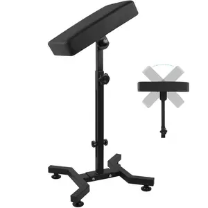 Tattoo Arm Rest, Tattoo Armrest Stand Equipment, 180° Rotation Adjustable Height Chair Frame Four-corner base Stability, Legrest with Thick Sponge Pad, Foldable Arm Rest Stand for Tattoo Studio