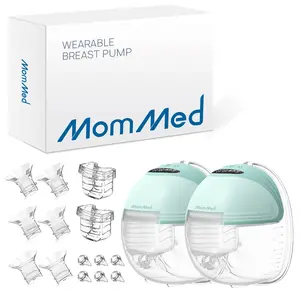 MomMed Hands-Free Wearable Breast Pump, Wearable Breast Pump S21 - Leak-Proof Design, Hands-Free Double Portable Electric Breast Pump with 9 Levels - 24mm Shield Pumping System Travel