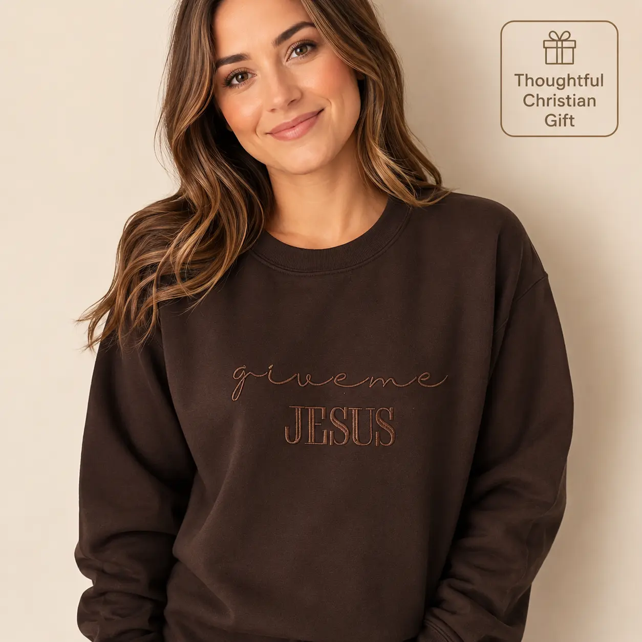 Give Me Jesus Embroidered Sweatshirt, Christian Faith Crewneck, Religious Gift for Women