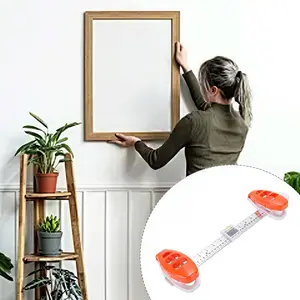 Picture Hanging Level Tool, Frame Positioning Tool with Built in Level for Accurate Wall Decoration, Sturdy ABS Material, Dual Function Design for Frames Mirrors Shelves