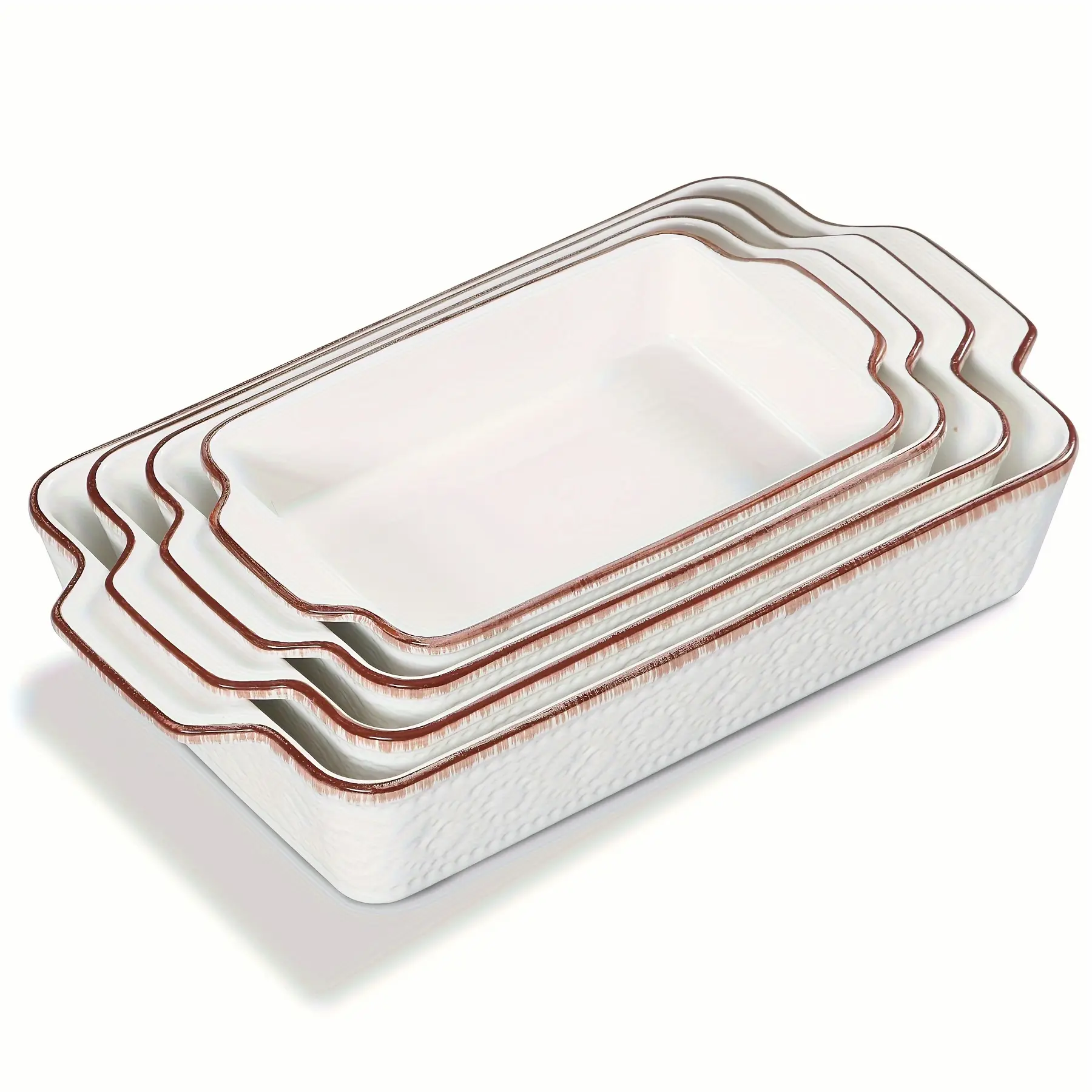 Ceramic Bakeware Set of 4, Porcelain Baking Dishes for Oven, Kitchen, Cake Dinner, Banquet And Daily Use (15''/14''/12''/11''), Series