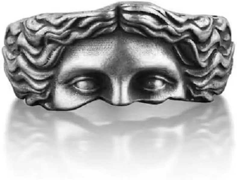 Silver Half Face Ring Venus Ring Couple Ring PartySupplies Daily Wear Opening Adjustable Waterproof