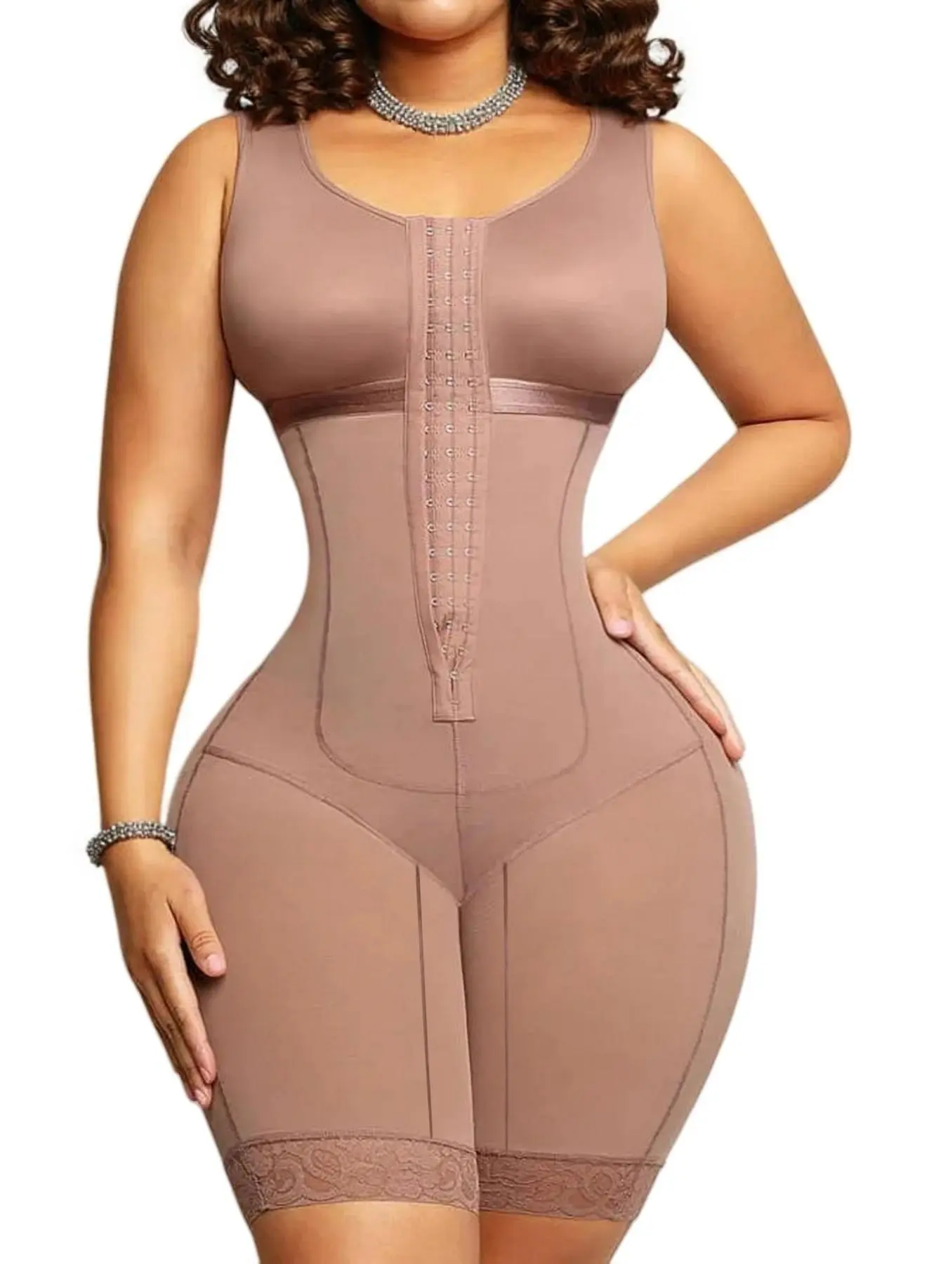 JMK 1 Count Women's Regular Fit Shapewear Romper, Compression Body Shapewear, Fajas, Butt Lifting & Tummy Control Romper, Colombian Shapewear, Full Shapewear, Suitable for Daily Wear, Highwaist Girdle