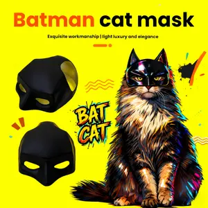 Batman Cat Mask Costume Classic Halloween Pet Party Outfit for Halloween Birthday & Holiday Events Exquisite Workmanship Light Luxury and Elegance Universal Fit