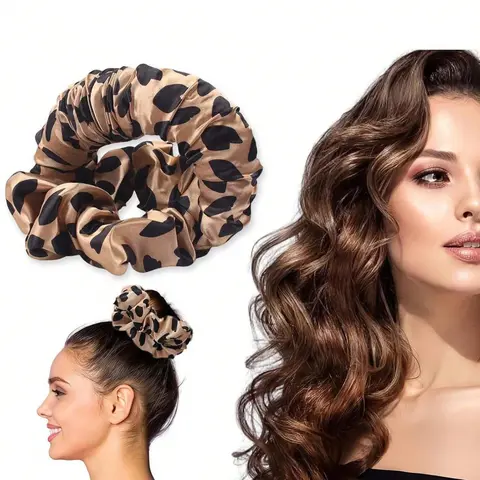 Heatless Hair Curler with Polka Dots, Overnight Satin Curling Set, Heatless Styling Kit for All Hair Types, Shiny Bouncy Curls, Includes Scrunchie & Clip, No Heat Needed, Heatless Curlers, Heatless Styling Tool