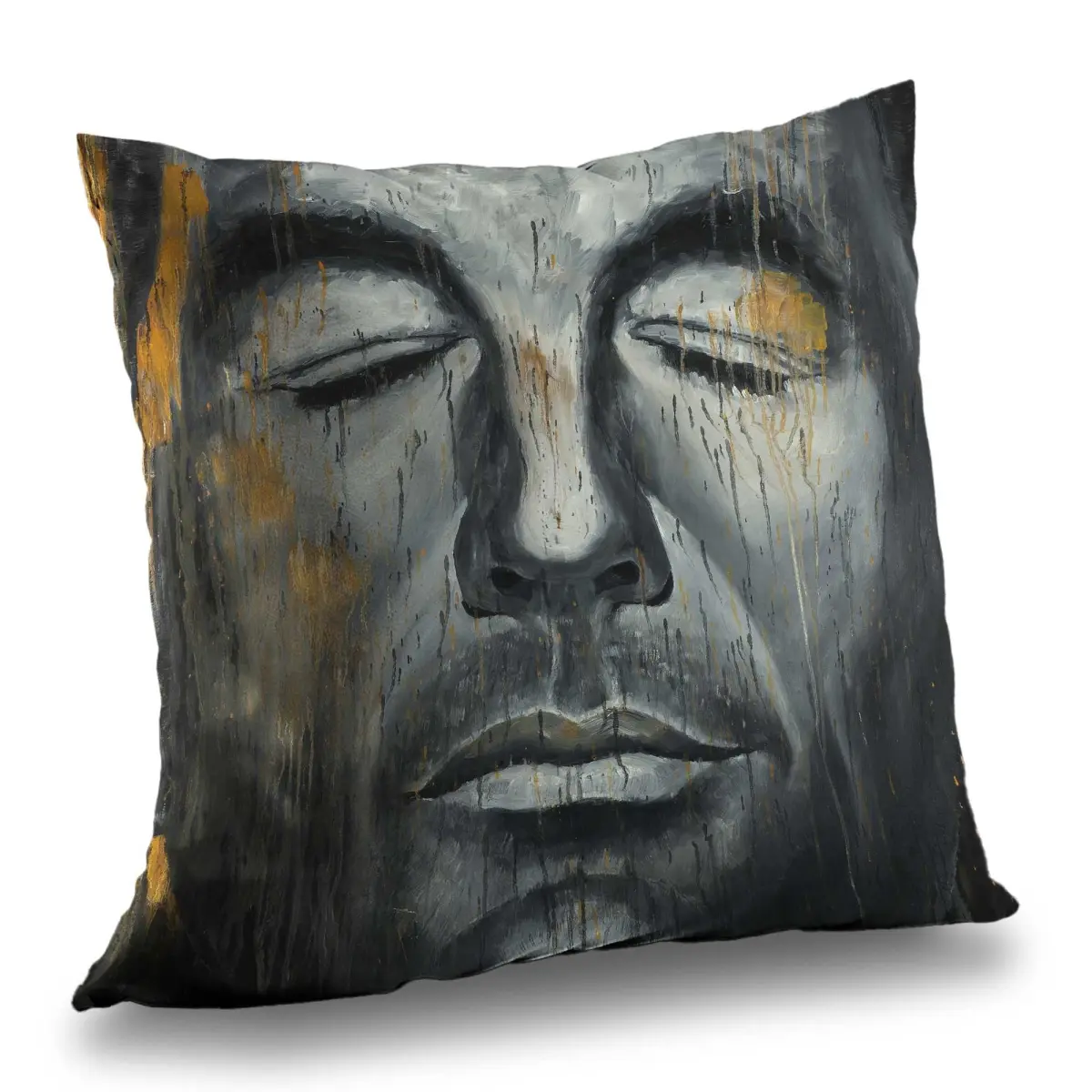 212 MAIN 14x14 in. Square Poly Twill Tapestry - Decorative Abstract Man Portrait Artwork Print, Colorful Textile Artwork Abstract Painting Tapestry, Minimalist Home Decor Throw for Bedroom, Lightweight Easy-Care Ideal Gift, Abstract Painting Tapestries