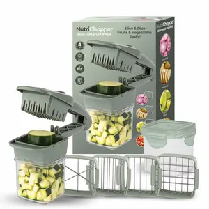 Pastel Collection NutriChopper – Multi-Purpose Food Slicer with Stainless Steel Blades for Chopping, Cubing & Wedging