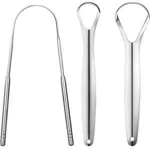 3 PCS Metal Tongue Scraper, Tongue Scrapers for Adults, Stainless Steel Tounge Scrappers, Tounge Scraper, Portable Tongue Scrappers