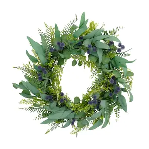Puleo International 30" Eucalyptus Floral Spring Door Wreath
