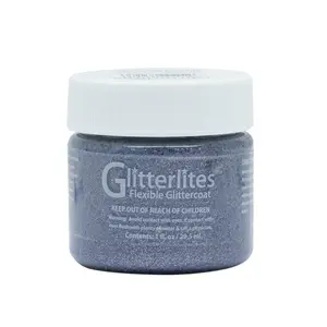 Angelus Glitterlites Paint - Gunmetal, Flexible Glitter Paint For DIY Crafts, Will Not Flake Or Peel