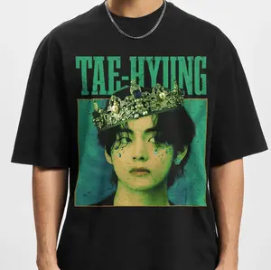 [SALE UP TO 30%] Vintage Taehyung Shirt, Vante Graphic Shirt, V Graphic Shirt, Kpop Vintage Shirt, Korean Style, Korean Rapper Shirt