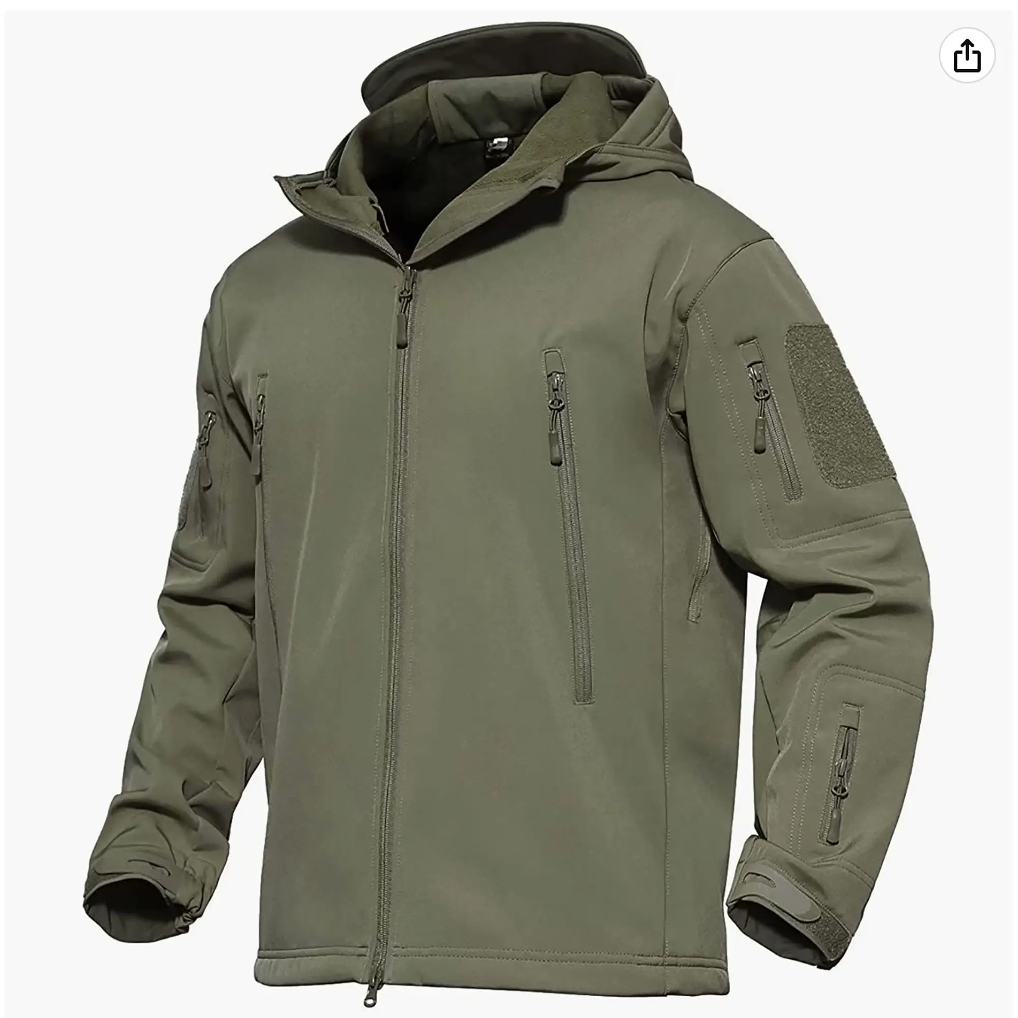 Men's Outdoor Waterproof Soft Shell Hooded Military Tactical Jacket