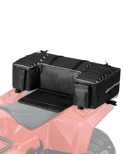 60L ATV Rear Storage Bag Made From 600D Oxford Cloth With Weatherproof Cover, Durable All-Terrain Cargo Carrier For Rear Rack Mounting, Universal Fit, Multi-Compartment Design, Heavy-Duty Gear Organizer For Off-Road Adventures