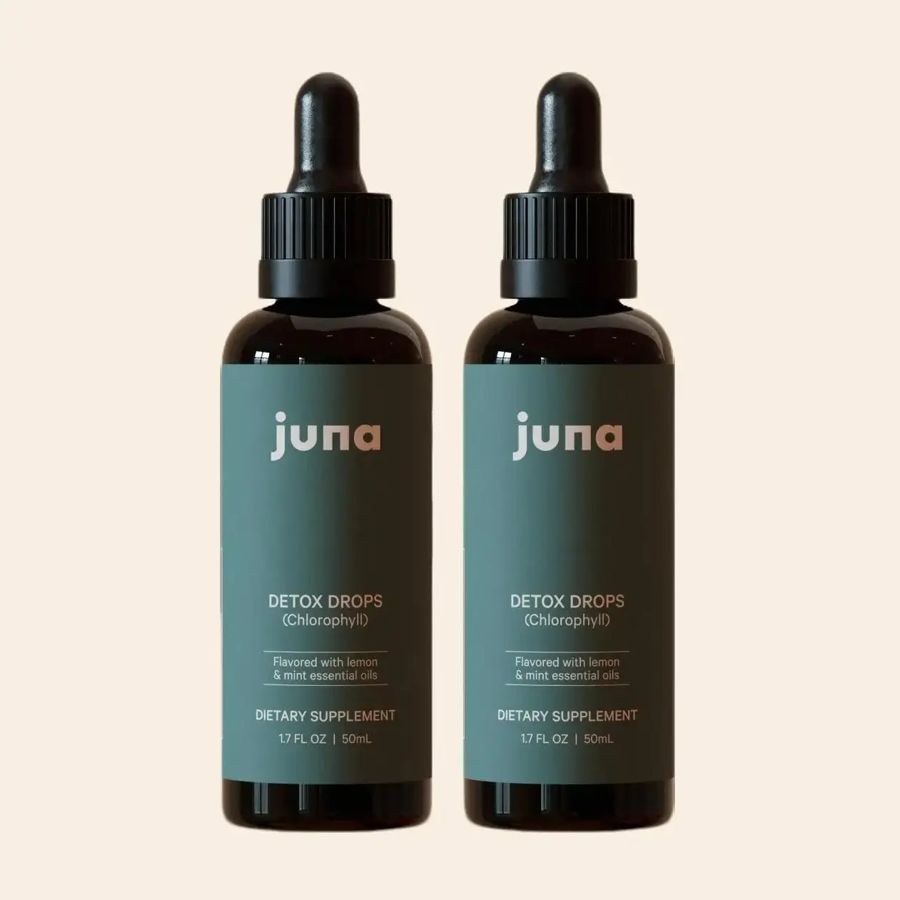Juna Edible Chlorophyll Detox Drops Set of 2, Natural Herbal Wellness Blend Dietary Supplement, Liver Detoxification & Cellular Energy Healthcare Drink, Detox Supplements, Detox Repair Supplement, Gut Cleanse