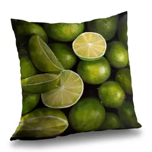360 stand Hyperrealistic Lime Print Poly Twill Weave Basket Throw Pillow - 14x14 in., Kitchen Still Life Decor, Kitchen Decor Ideas, Decorated Standard Pillows