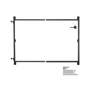 fathersdaygift VEVOR Gate Building Kit, Fits 36 to 60 inWide Openings, Up from 6 to 7 ftHigh Fence, Adjustable Gate Building Kit, Anti Sag Full Gate Frame Kit with Latch Lock and Screws, for Wooden Fence, Iron