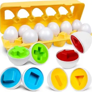 Easter Egg Sensory Toy Early Education Puzzle Shape Sorter Fine Motor Montessori Geometric Pattern Eggs, Unisex, No Box Included