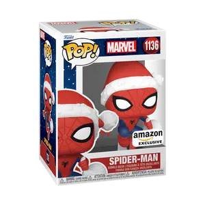 Funko Pop! Marvel - Santa Spider-Man #1136 Exclusive (Sticker may vary) Collectible Pop Vinyl Figure
