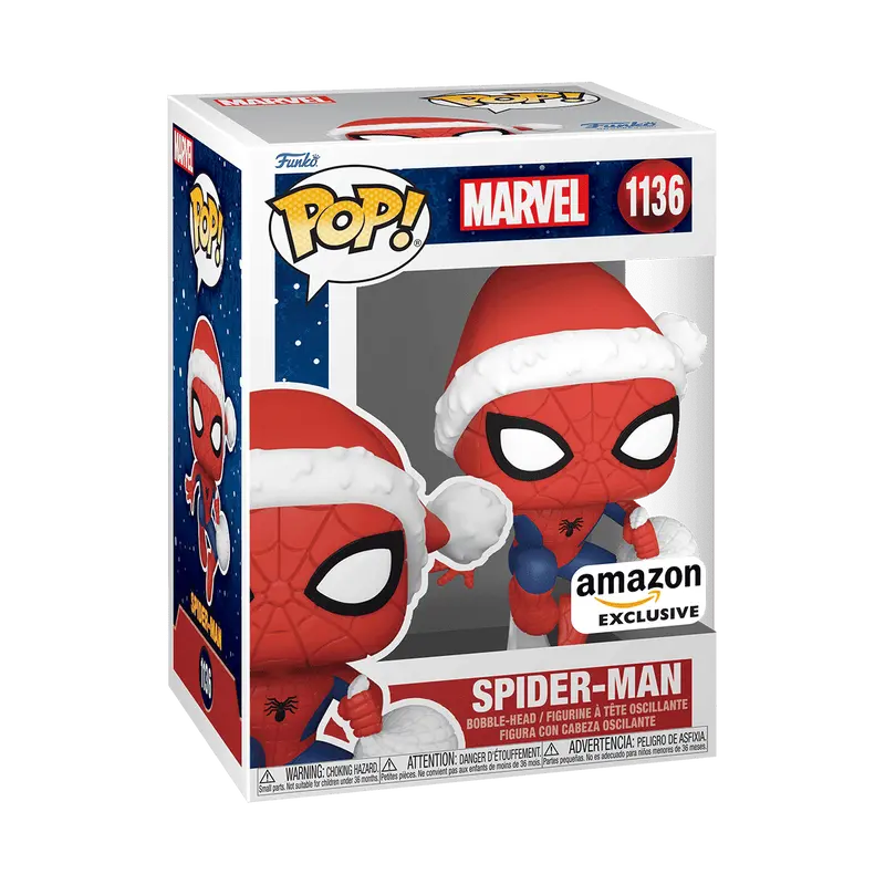 Funko Pop! Marvel - Santa Spider-Man #1136 Exclusive (Sticker may vary) Collectible Pop Vinyl Figure