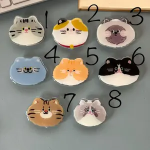 NEW STOCK Cute Cartoon Cat Breed Face Phone Grip Universal Phone GripSecure Hold Cat LoverPhone Stand MountKindle HolderUnique Cat Gift