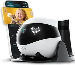 Enabot EBO Air 2 Indoor Security Camera Robot 2K Pet Camera Movable Home Robot with Custom Emoticon Auto-Recharge 2-Way Talk Night Vision 32GB Memory Card