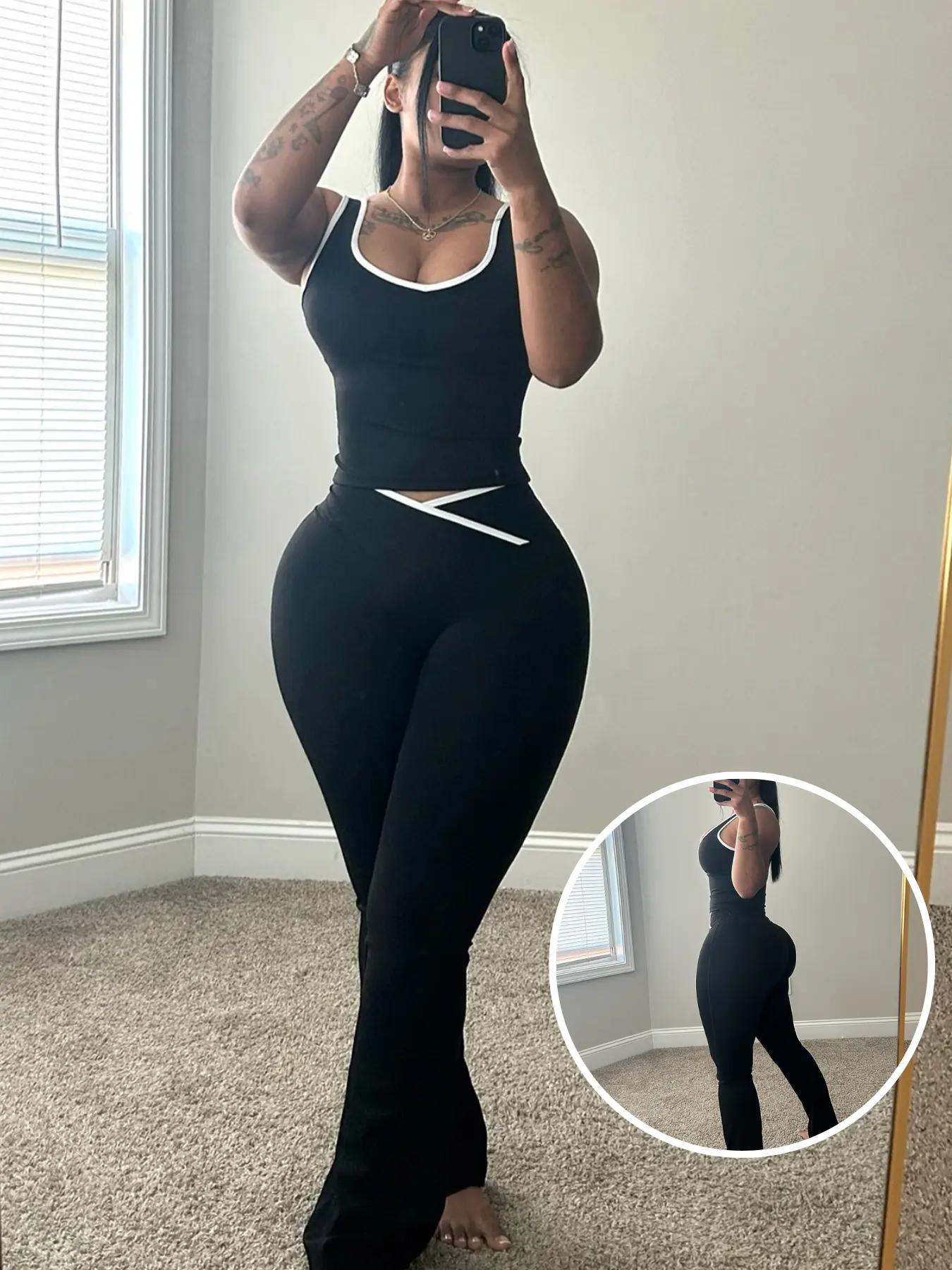 USBoutique Chic Colorblock Crmon Tank &. Dlarod PanteSet | Women's Sleeveless Gym YogaOutfit USBoutique Chic Colorblock Crmon Tank &. Dlarod PanteSet | Women's Sleeveless Gym YogaOutfit