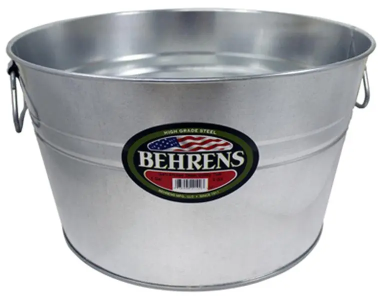 212 MAIN Sturdy 5gal Galvanized Steel Round Heavy Duty Bucket, Backyard Use Specialty Garden Tool (0GS Model)