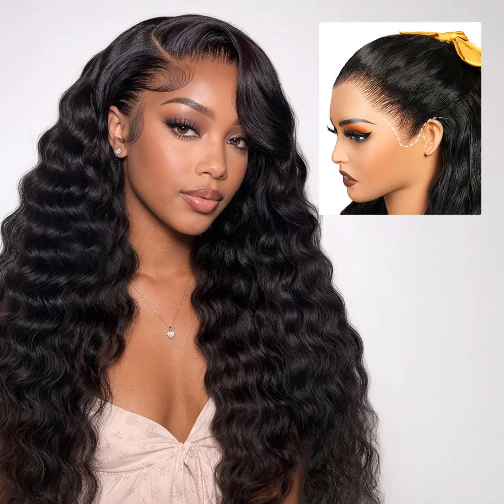 Megalook Zero Wear Truly Snap & Go HD Pro Lace Wig (Bohemian Curly) 13x6 Glueless 100% Human Hair Wigs Seamless Fit All Skins