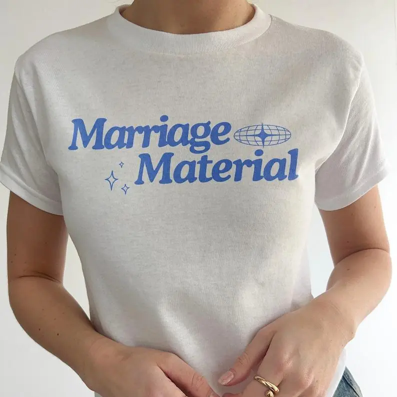 Y2K Baby Tee, Bridal Shirt, Bride Crop Top, 90s Baby Shirt, Cropped Bride Top, Engagement Gift For Bride, Y2k Fashion, Y2k Crop Top