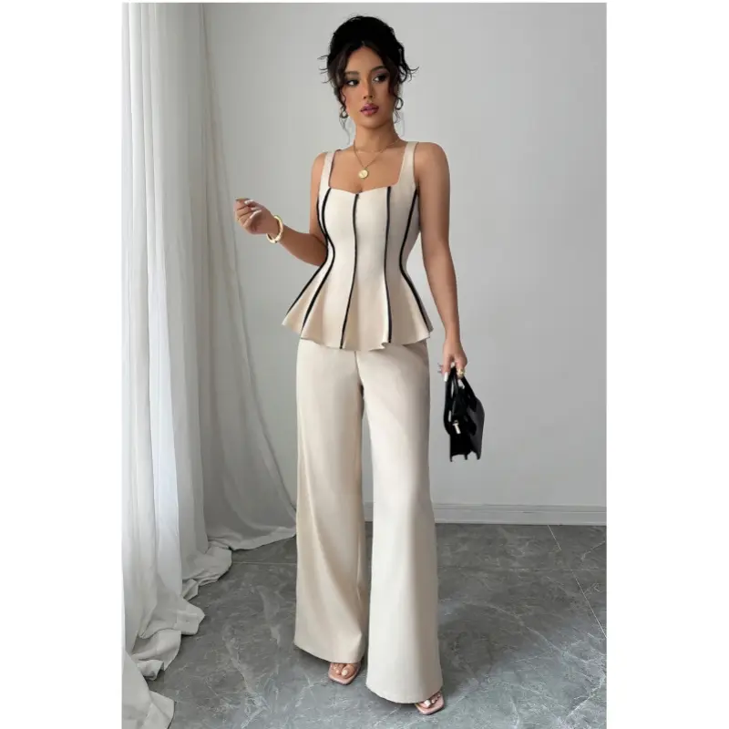 ZAFUL Women's Temperament And Elegant Wind Camisole Undershirt Solid Color Pants Suit 2025 Summer