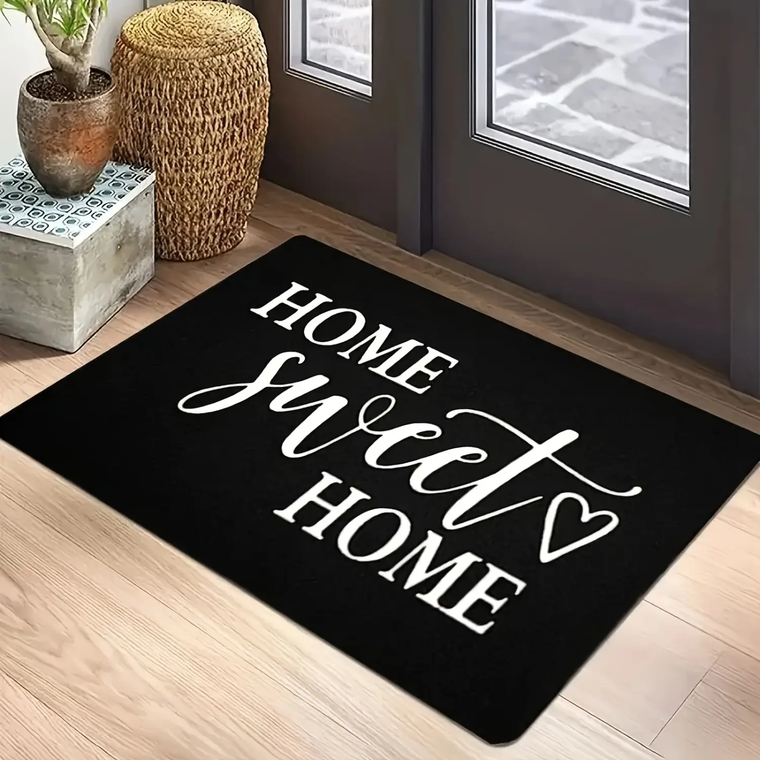 “Home Sweet Home” Letter Pattern Welcome Door Mat, Soft Absorbent Stone Mat Soft Diatomite Material Suitable for Indoor/Outdoor Entrance, Porch, Living Room, Laundry Room, Bedroom, Kitchen, Courtyard, Balcony Decoration, Home Decor