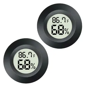 2 Pack Mini Digital Hygrometer Gauge Indoor Thermometer, LCD  Temperature Outdoor Humidity Meter for Greenhouse Jars Incubators Guitar Case, Fahrenheit (?) or Celsius(?)