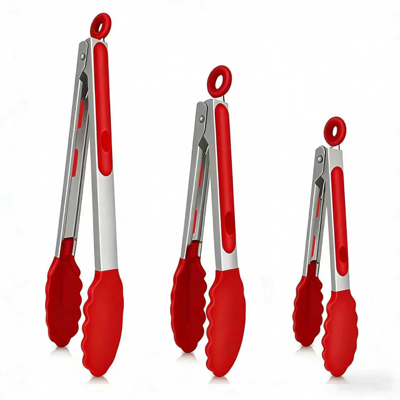 【AREL】3-Piece Professional Stainless Steel Cooking Tongs - Heat-Resistant Kitchen Utensils, Dishwasher Safe Utensils Ideal For Grilling, Tossing Salads, Everyday Kitchen Use