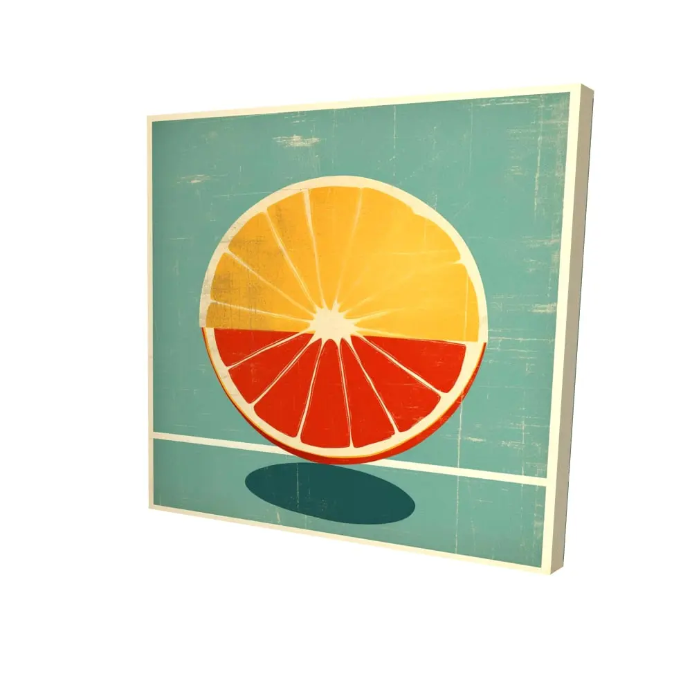 212 MAIN 2080-2424-GA132 24x24 in Abstract Fruit Canvas - Lemon & Tangerine, Yellow Kitchen Home Decor Poster & Print