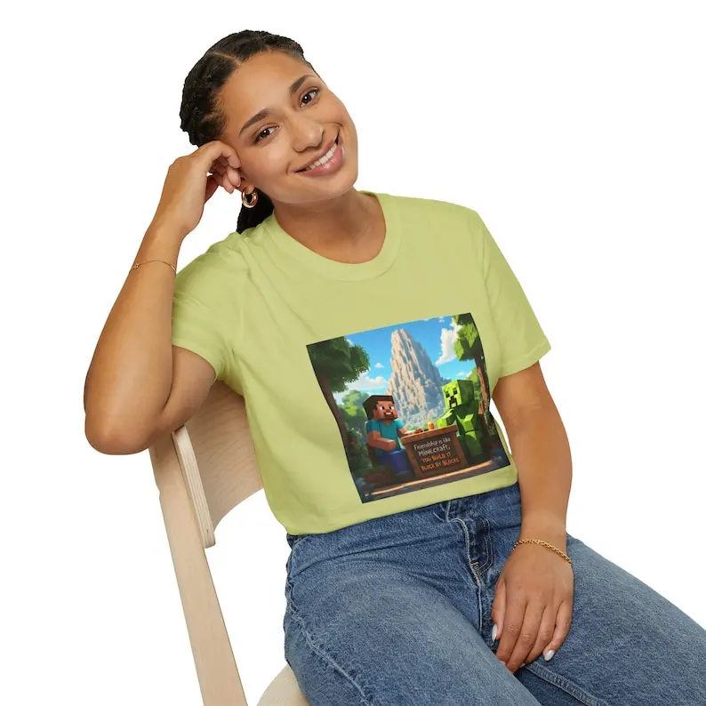 T-shirt Minecraft - Friendship, Creeper, Gaming, Present, Funny Meme Shirt, Gaming Tee, Inappropriate Shirts, Sigma Gigachad Tee, Unisex Tshirt