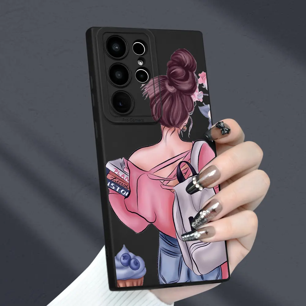 Temperament Pattern Angel Eye Matte Texture Full Protection Anti-fingerprint Black TPU Soft Case with Lens Protector for SamSung for Galaxy S20FE 2022 5G S21FE S23FE/Ultra/Plus A52/A52S 5G/4G Gifts for Friends Women Men Cover Smartphone