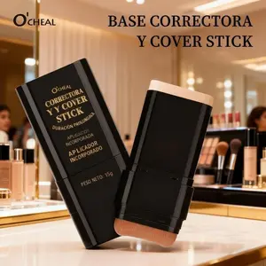 Concealer Foundation Stick. 5 Shades. Ergonomic Palm Curve Fits Face. High Density Brush Even Coverage. Waterproof, Smudge Proof, Long Lasting. Quick Dry, No Powder Marks. Easy Apply, Beginner Friendly. Cruelty Free. Ideal Beauty Gift for Women.