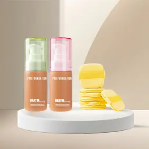 Long-lasting Matte Liquid Foundation with 6 Counts Air Cushion Puff Set, Moisturizing Concealer Foundation, Full Coverage Flawless Makeup Cream for Women