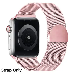 Milanese Loop Band for Apple Watch Strap, Smart Watch Straps, 46mm 49mm 45mm 44mm 42mm 38mm Women Men Magnetic Metal Mesh Loop Strap waterproof iWatch bands series 1-11 SE 2 Milanese Loop Compatible Ultra 1-3 Stainles Steel Mesh Magnetic Strap