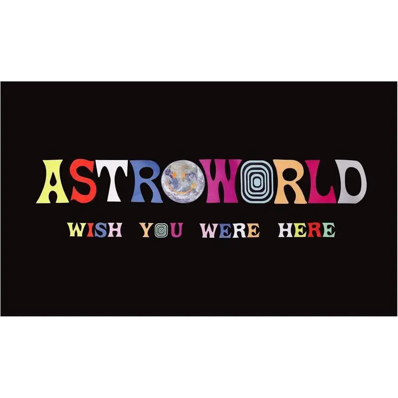 Eyesoul Astroworld Wall Tapestry Banner - Synthetic Home Textile, 40x60 in, Black with Brass Grommets, Starry Sky Pattern, All Seasons Indoor/Outdoor Dorm Decor & Gift