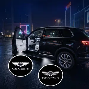 2/4Pcs Genesis Door Projection Light/laser Lamp/new Welcome Light/modified Decoration Floor Lamp Car Interior Light Led Car Lights (batteries Not Included）