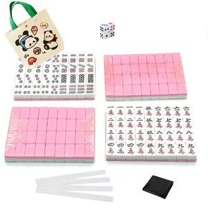 Portable Mini Waterproof Chinese Mahjong Complete Set - 144 Melamine Tiles (0.94" (24Mm)), Travel Handbag Included, Ideal for Family Gatherings & Parent-Child Interaction (Toys & Hobbies, Board Games)