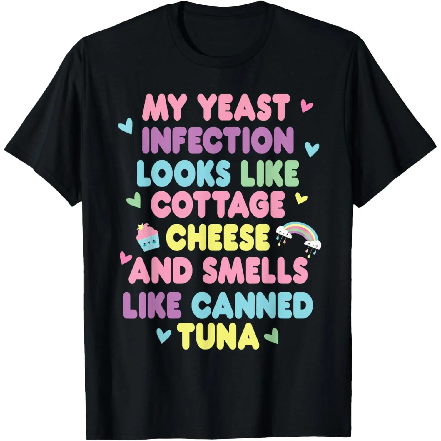 Women's Short-Sleeve Cotton Graphic T-Shirt, Casual Round Neck Top with Yeast Infection Themed Funny Adult Humor Roulette Design